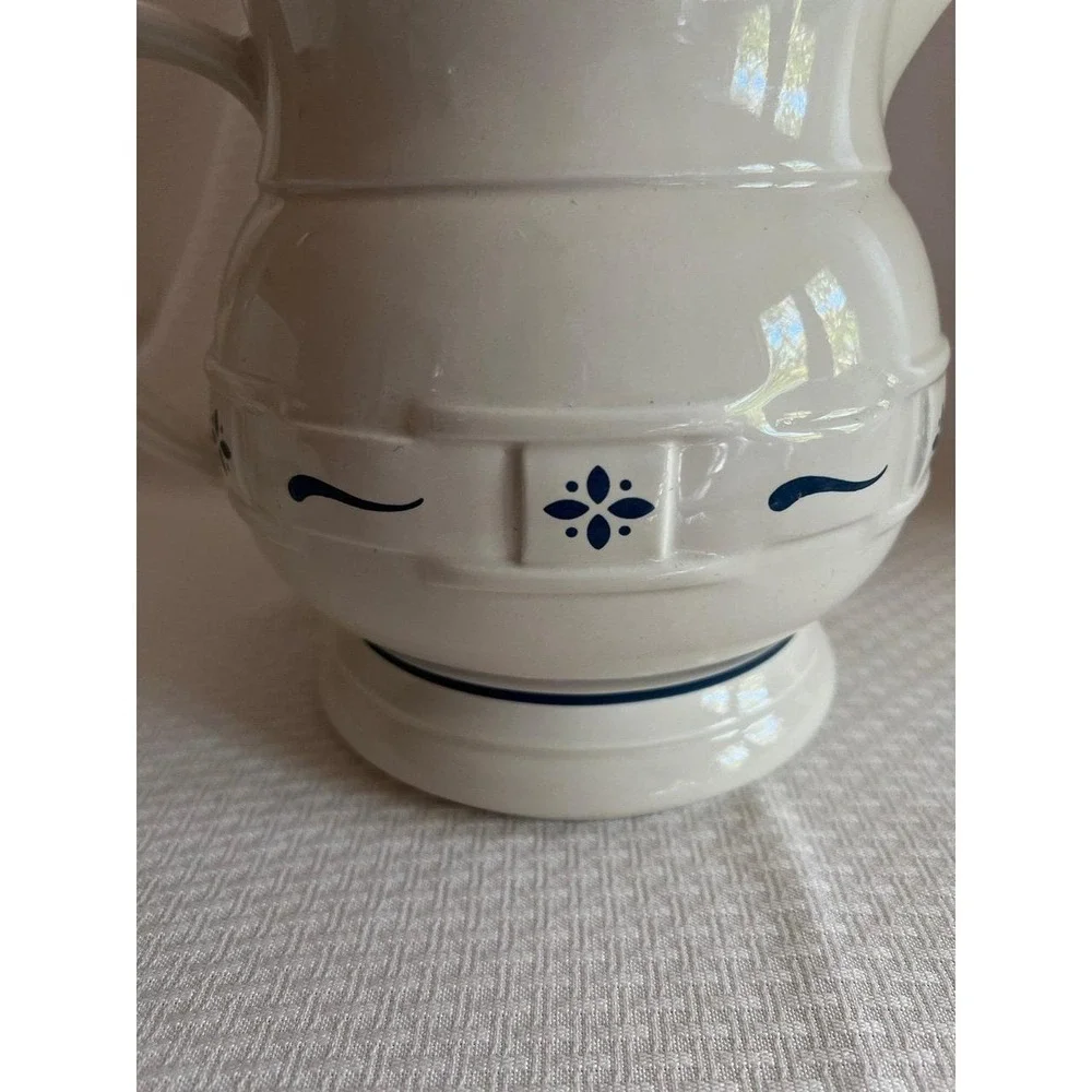 Longaberger Pottery Woven Traditions Classic Blue Pitcher